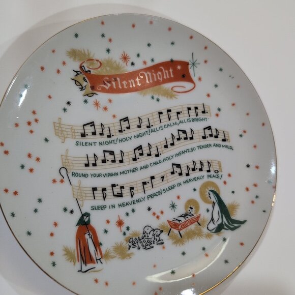 Rare Lipper & Mann Creations Japan Christmas Plates Decorative Musical - Picture 3 of 6